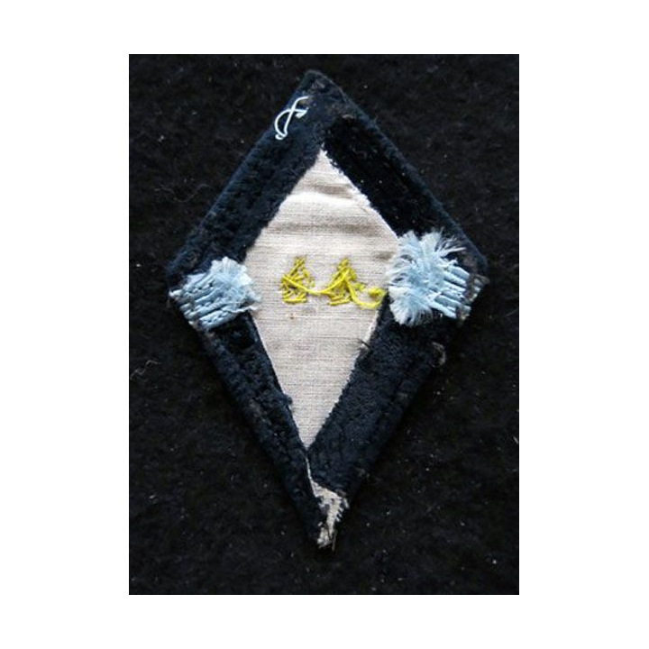 LOSANGE DE BRAS MODÈLE 45 : Ecusson précoce officier 44° Bataillon de Transmissions INDO 1949
