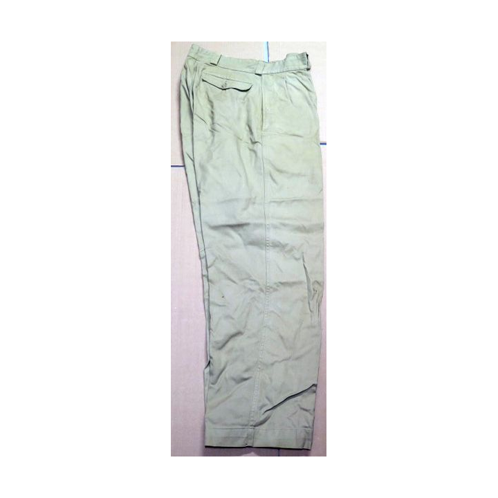 Vieux pantalon de brousse en toile épaisse kaki clair de la société Ariel 33