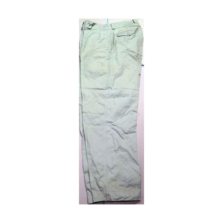 Vieux pantalon de brousse en toile épaisse kaki clair de la société Ariel 33