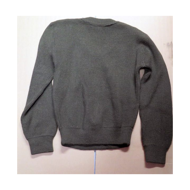 Pull vert armée année 1977 fabrication Gilles taille 96 1/2 patron