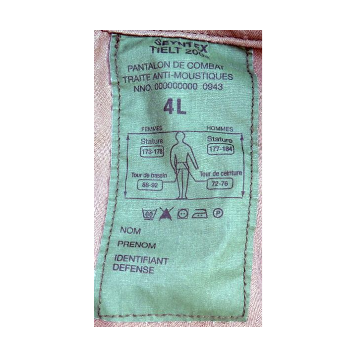 pantalon combat Outre mer NEUF traité antimoustique Seyntex Tielt 2008