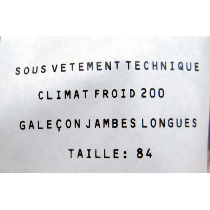 sous vêtement technique climat froid 200 Gr caleçon jambes longues