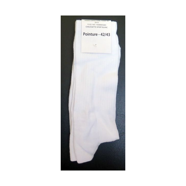 Paire de chaussettes militaires blanches de sport Taille 42 / 43 neuve