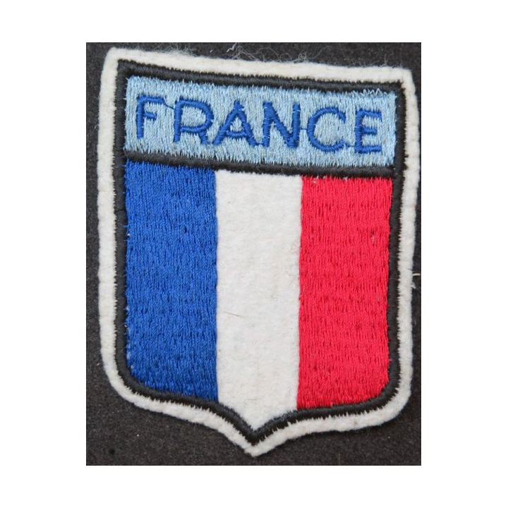 Insigne de manche "FRANCE" sur fond bleu clair école interarmées sport
