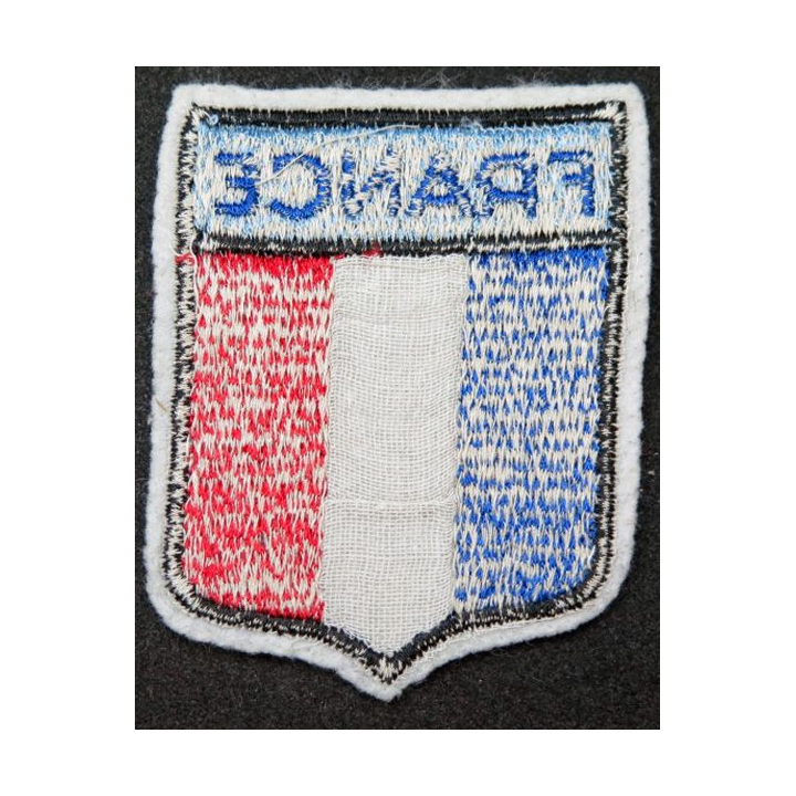 Insigne de manche "FRANCE" sur fond bleu clair école interarmées sport