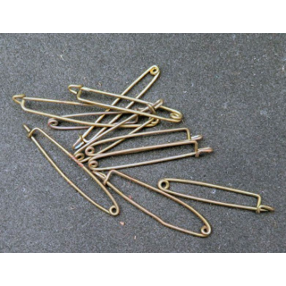 MILITARIA : lot de 10 épingles en laiton de dimensions variées
