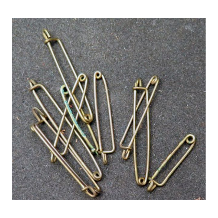 MILITARIA : lot de 10 épingles en laiton de dimensions variées