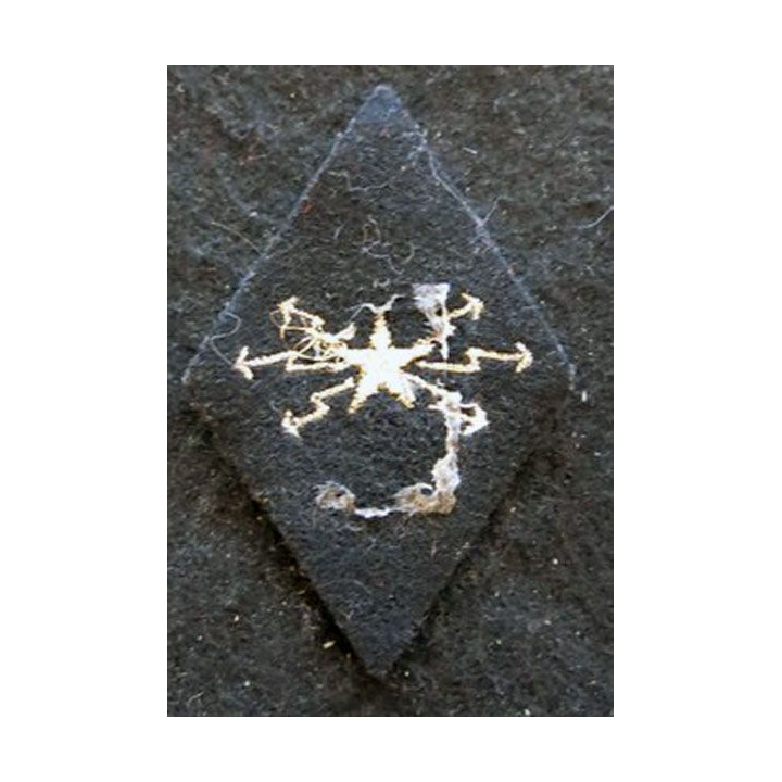 LOSANGE DE BRAS MODÈLE 45 : Ecusson sous officier du corps des télégraphistes coloniaux en cannetille