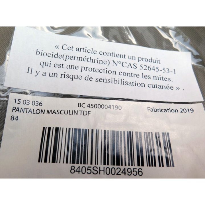 Pantalon Terre de France masculin de taille 84 NEUF fabrication 2019