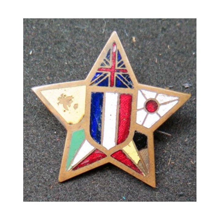 insigne après guerre WW2 avec éclat d'émail dans le drapeau belge