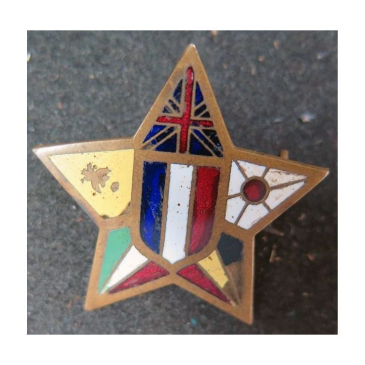 insigne après guerre WW2 avec éclat d'émail dans le drapeau belge