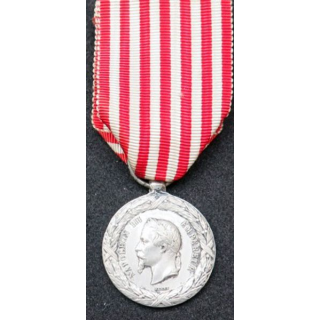 FRANCE : médaille commémorative d'Italie Napoléon III en argent