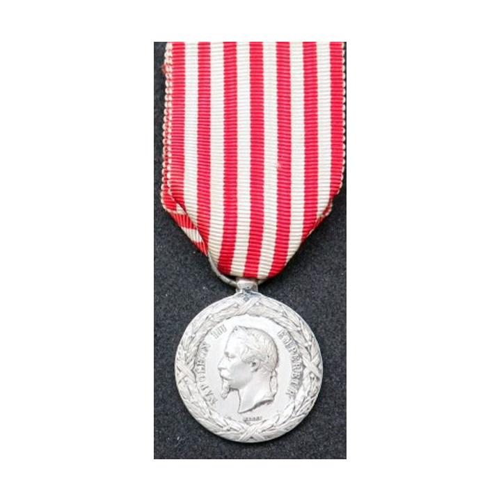 FRANCE : médaille commémorative d'Italie Napoléon III en argent