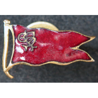 PS : insigne boutonnière du drapeau émaillé rouge du parti socialiste 