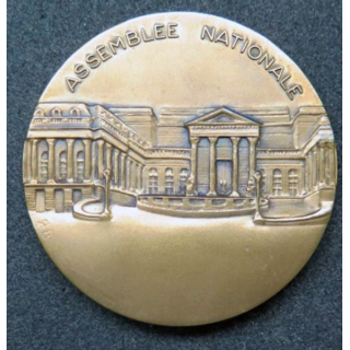 Médaille de l'assemblée nationale française en bronze et en relief diamètre 5 cm
