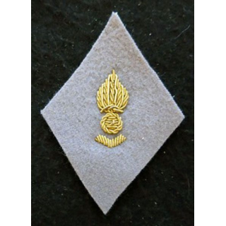 LOSANGE DE BRAS MODÈLE 45 : Ecusson modèle sous officiers PFAT du Matériel ancien statut en cannetille argent