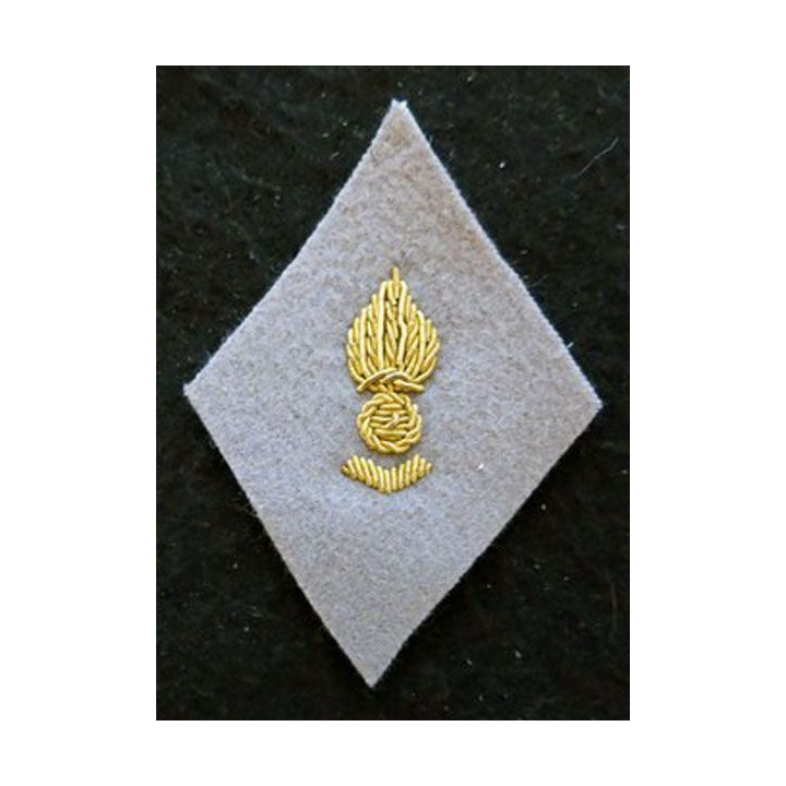 LOSANGE DE BRAS MODÈLE 45 : Ecusson modèle sous officiers PFAT du Matériel ancien statut en cannetille argent