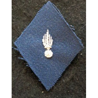 LOSANGE DE BRAS MODÈLE 45 : Ecusson modèle sous officiers PFAT du Matériel tenue hiver 1958 en cannetille argent