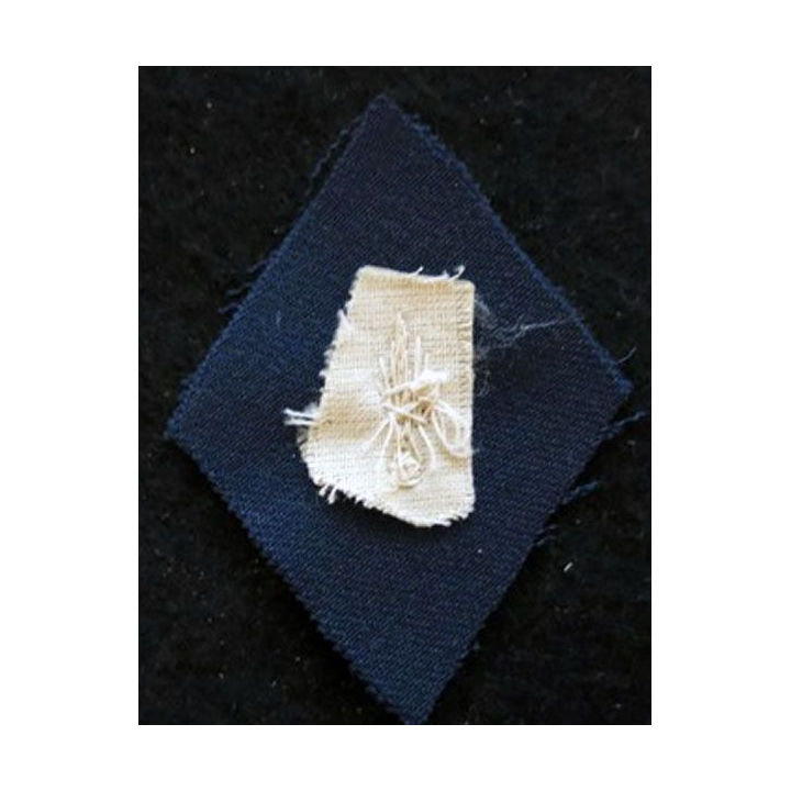 LOSANGE DE BRAS MODÈLE 45 : Ecusson modèle sous officiers PFAT du Matériel tenue hiver 1958 en cannetille argent