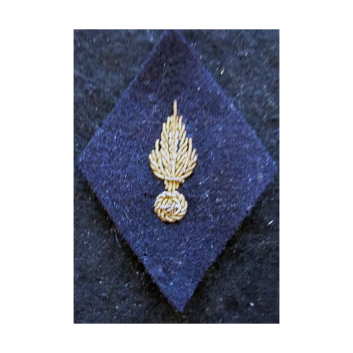 LOSANGE DE BRAS MODÈLE 45 : Ecusson modèle sous officiers PFAT du Recrutement  tenue hiver1958 en cannetille (variante)