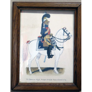 Cadre : 1819 Gendarmerie royale compagnie des voyages chasses et résidences du roi