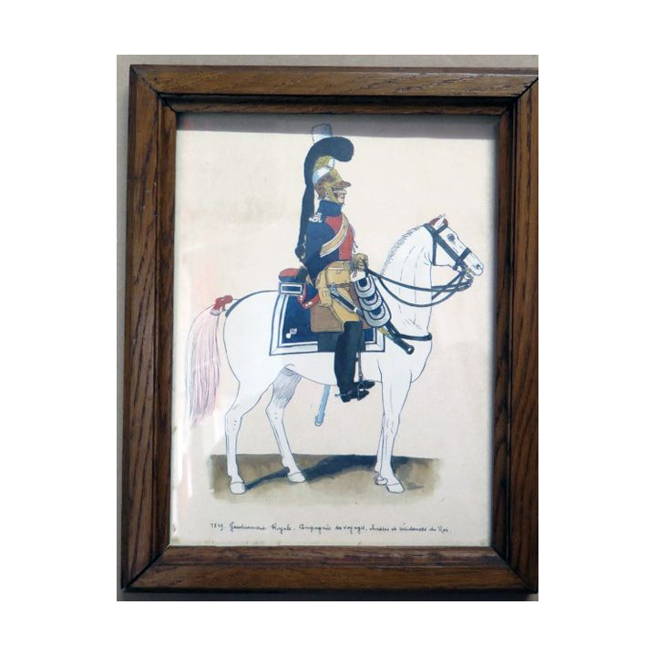 Cadre : 1819 Gendarmerie royale compagnie des voyages chasses et résidences du roi