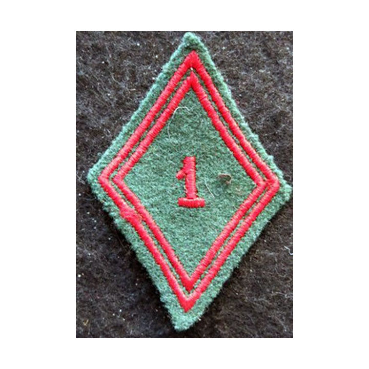 LOSANGE DE BRAS MODÈLE 45 : Ecusson troupe du 1° régiment du Train (1°RT)