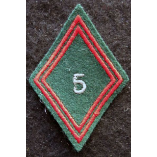 LOSANGE DE BRAS MODÈLE 45 : Ecusson sous officiers de la 5° compagnie régionale du Train (CRT)