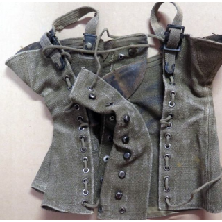 MILITARIA : paire de guêtres en toile kaki modèle US ? 1938 ?