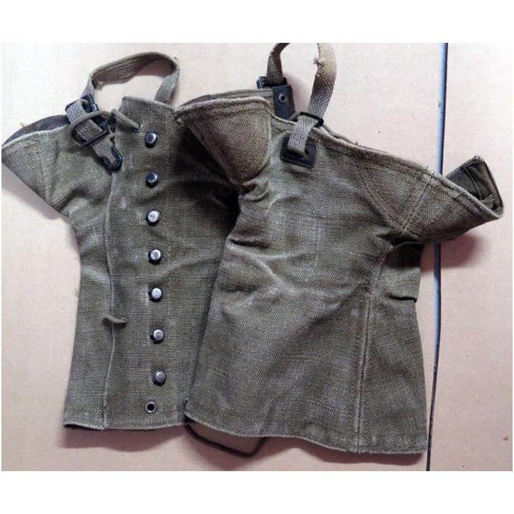MILITARIA : paire de guêtres en toile kaki modèle US ? 1938 ?
