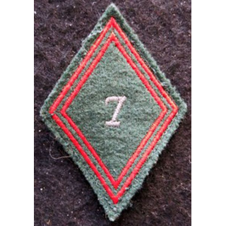 LOSANGE DE BRAS MODÈLE 45 : Ecusson sous officiers de la 7° compagnie régionale du Train (7° CRT)