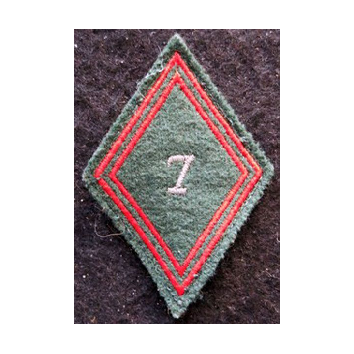LOSANGE DE BRAS MODÈLE 45 : Ecusson sous officiers de la 7° compagnie régionale du Train (7° CRT)