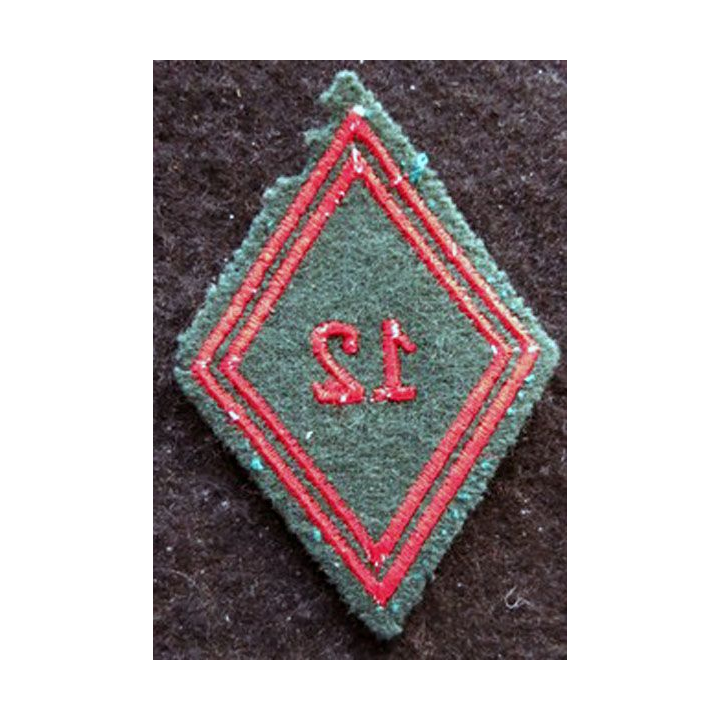 LOSANGE DE BRAS MODÈLE 45 : Ecusson troupe de la 12° compagnie régionale du Train  (12° CRT)  Tunisie 1954