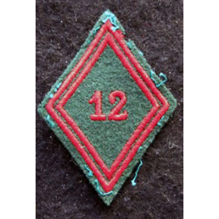 LOSANGE DE BRAS MODÈLE 45 : Ecusson troupe de la 12° compagnie régionale du Train  (12° CRT)  Tunisie 1954