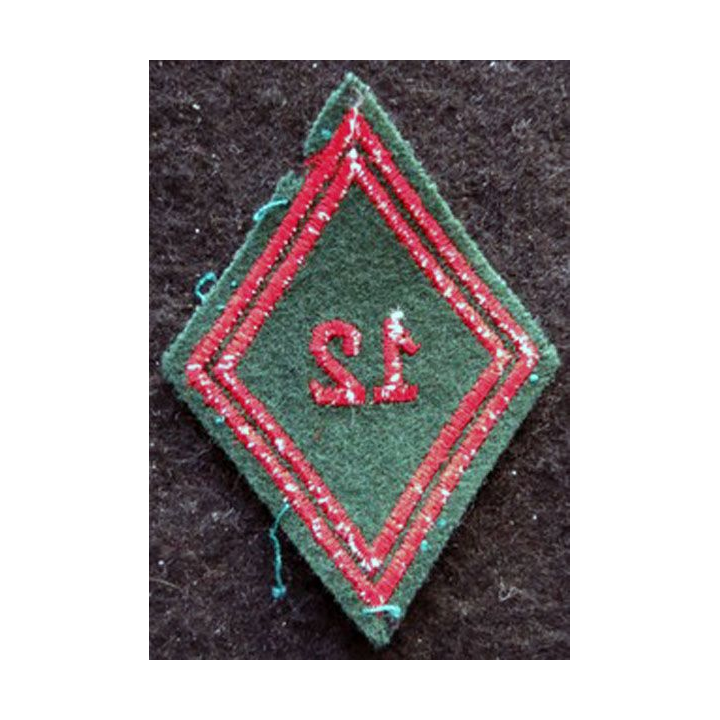 LOSANGE DE BRAS MODÈLE 45 : Ecusson troupe de la 12° compagnie régionale du Train  (12° CRT)  Tunisie 1954