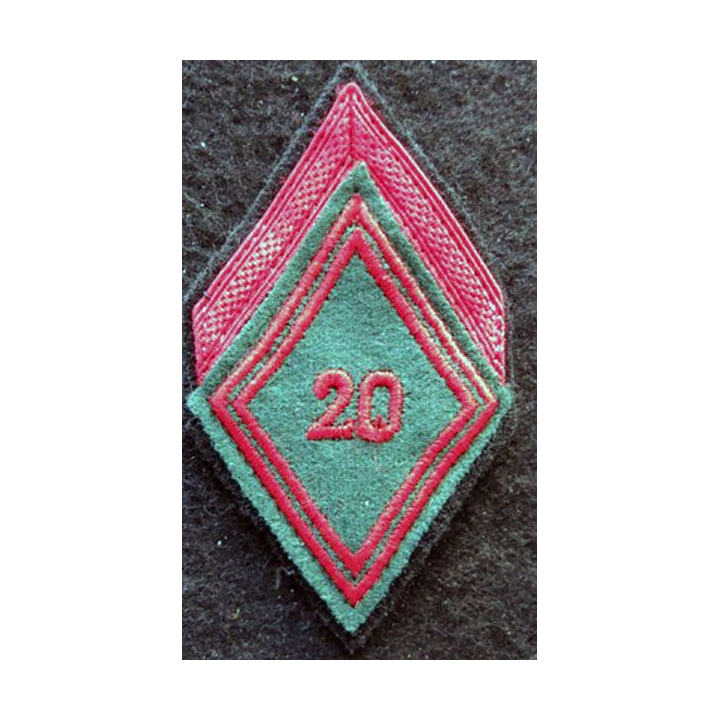 LOSANGE DE BRAS MODÈLE 45 : Ecusson 1° classe appelé de la 20° compagnie divisionnaire t du Train Maroc 1952