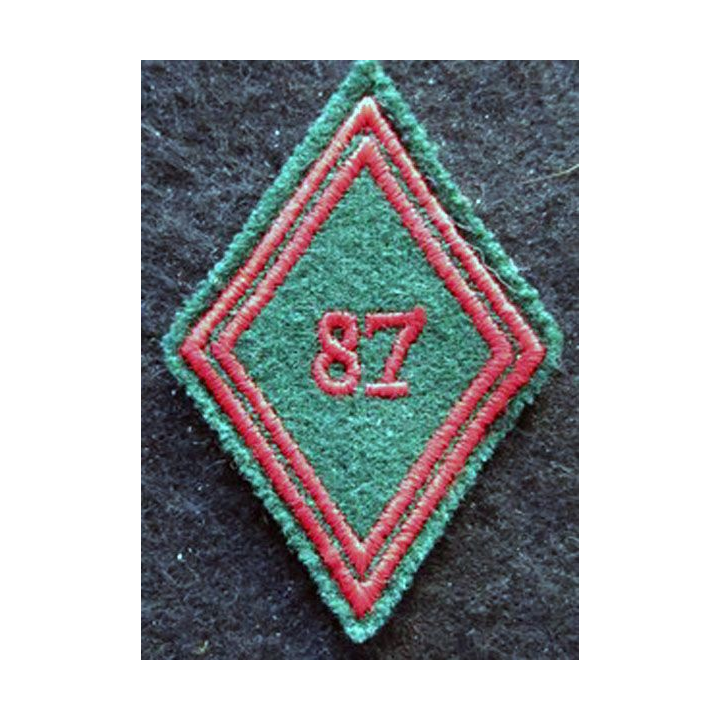 LOSANGE DE BRAS MODÈLE 45 : Ecusson troupe du 87° régiment de soutien 1972 Mulhouse