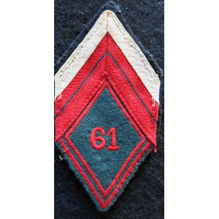 LOSANGE DE BRAS MODÈLE 45 : Ecusson caporal chef de la 61° compagnie de Quartier Général de la 11° D.L.I 1961