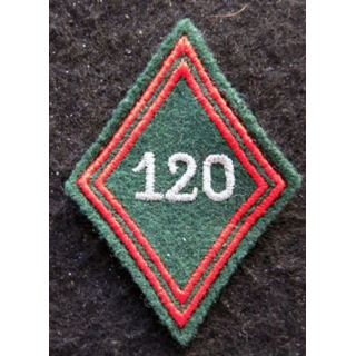 LOSANGE DE BRAS MODÈLE 45 : Ecusson sous officier du 120° régiment du Train 1973