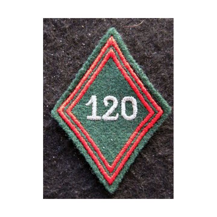 LOSANGE DE BRAS MODÈLE 45 : Ecusson sous officier du 120° régiment du Train 1973