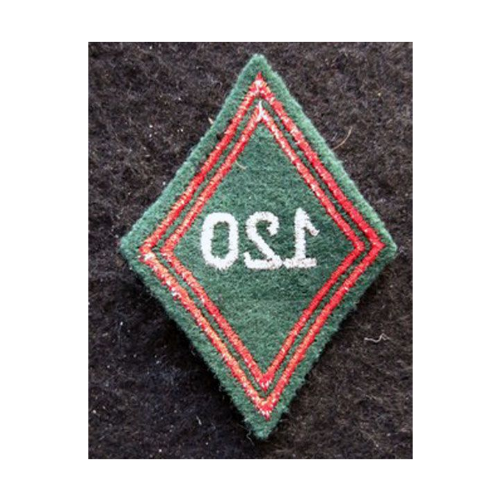 LOSANGE DE BRAS MODÈLE 45 : Ecusson sous officier du 120° régiment du Train 1973