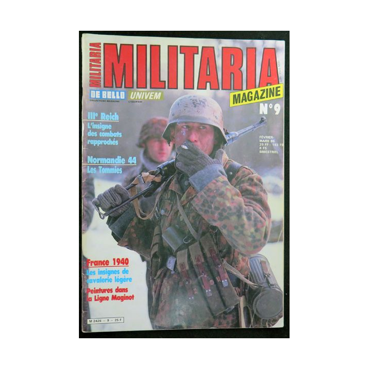 MILITARIA Magazine n° 9 de février mars 86 insignes de cavalerie légère