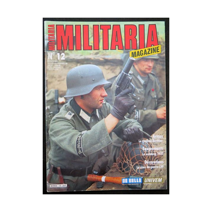 MILITARIA Magazine n° 12 de août septembre 86 sur la croix de guerre LVF