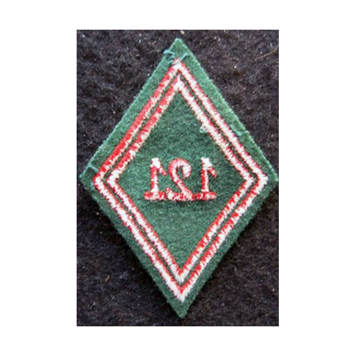 LOSANGE DE BRAS MODÈLE 45 : Ecusson troupe du 121° régiment du Train 1980