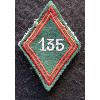 LOSANGE DE BRAS MODÈLE 45 : Ecusson sous officiers du 135° régiment du Train 1975