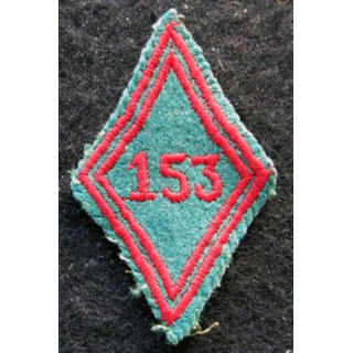 LOSANGE DE BRAS MODÈLE 45 : Ecusson troupe de la 153° compagnie de Quartier général en  E.O