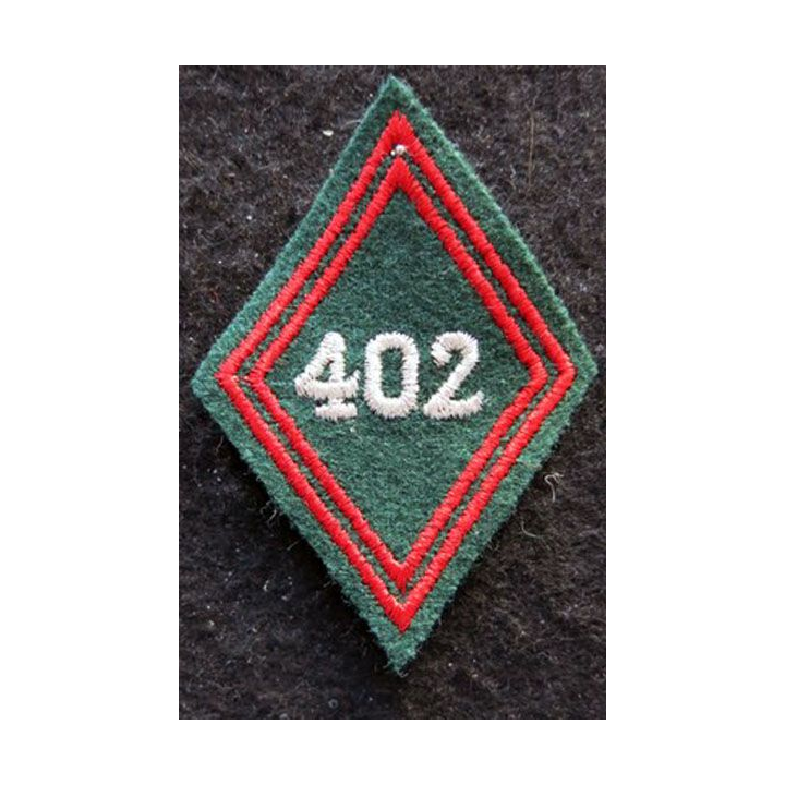 LOSANGE DE BRAS MODÈLE 45 : Ecusson sous officiers du 402° bataillon de commandement et de soutien 1967