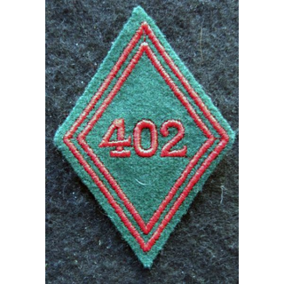 LOSANGE DE BRAS MODÈLE 45 : Ecusson troupe du 402° bataillon de commandement et de soutien 1967
