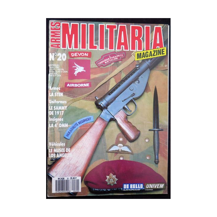 ARMES MILITARIA Magazine n° 20 de mai 1987 sur les insignes de la 4° DMM