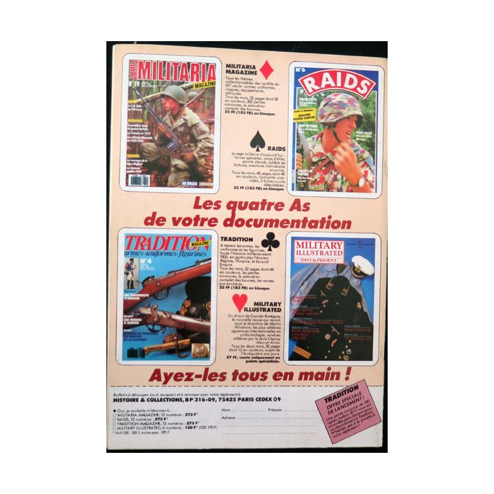 ARMES MILITARIA Magazine n° 20 de mai 1987 sur les insignes de la 4° DMM